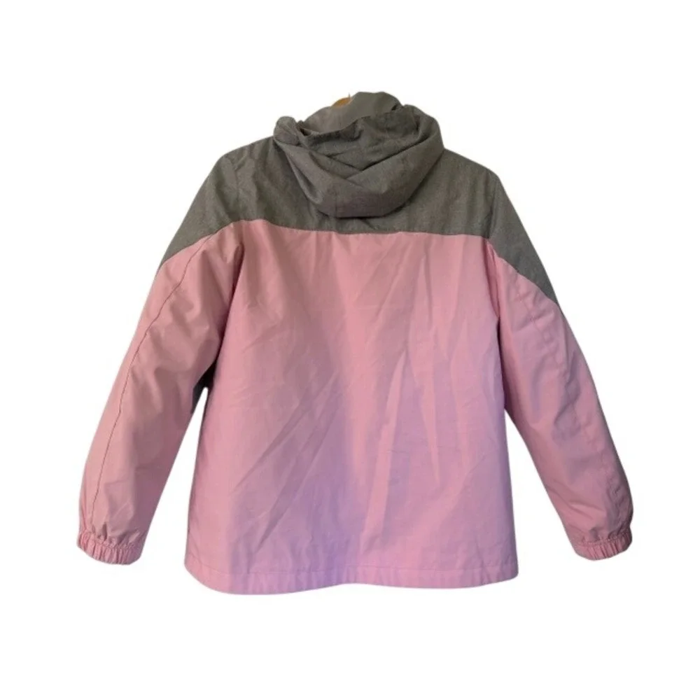 Gerry Kids Pink Gray Colorblock Sherpa Lined Hooded Full Zip Jacket
